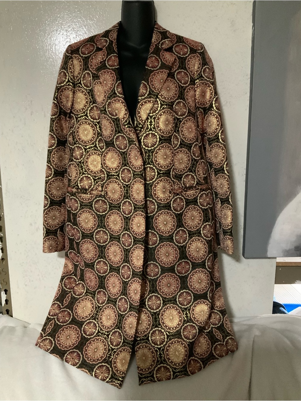 Paul Smith Metallic Medallion Trench Coat - Gold & Brown
